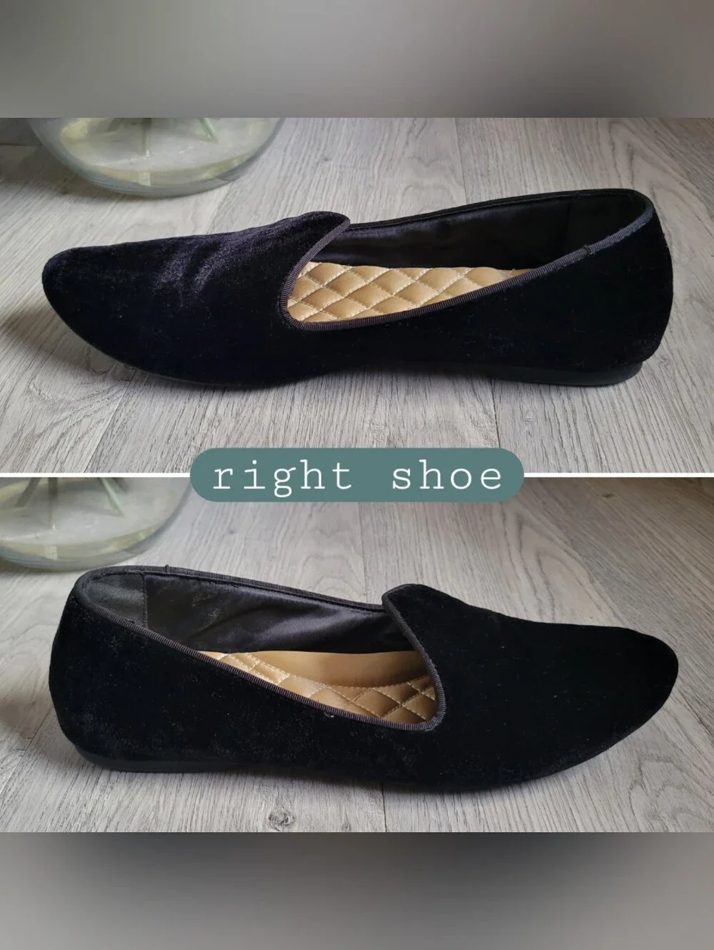 Birdies The Starling Black Velvet Smoking Loafer Slippers & Quilted Insole, US 9